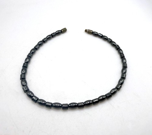 Vintage black hematite beaded anklet ankle bracelet 9.5 inches