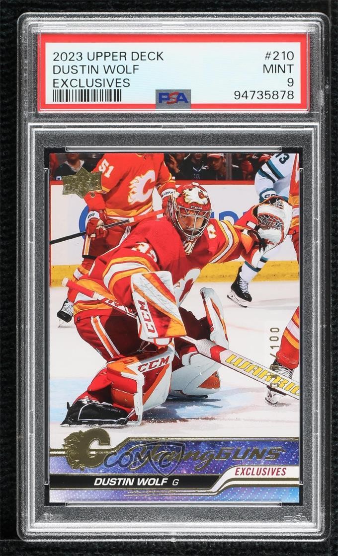 2023 Upper Deck Series 1 Young Guns Exclusives /100 Dustin Wolf PSA 9 MINT 08cx