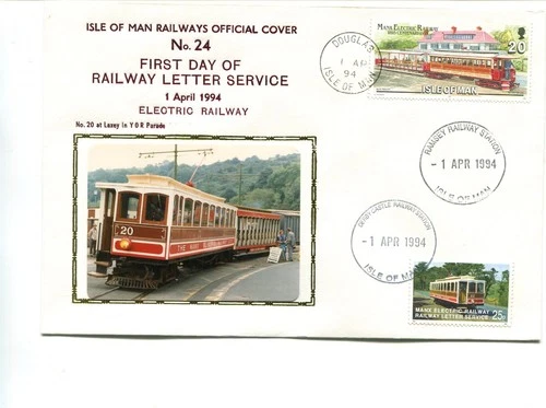 Isle of Man Railway Cover No 24, 1994, 1st Day Railway Letter Service MER