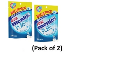 (PACK DE 2) Mentos Pure Fresh Mint Goma Sin Azúcar Paquete Valor Extra 120 Unidades - Imagen 1 de 4