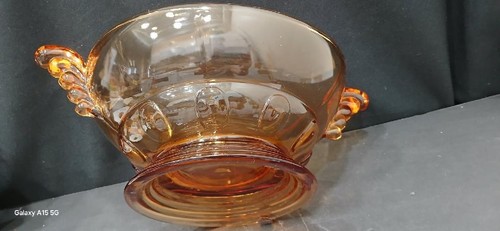 New Martinsville Angel Wing Handles Candy Dish/Bowl - Moondrop Pattern - Picture 7 of 8