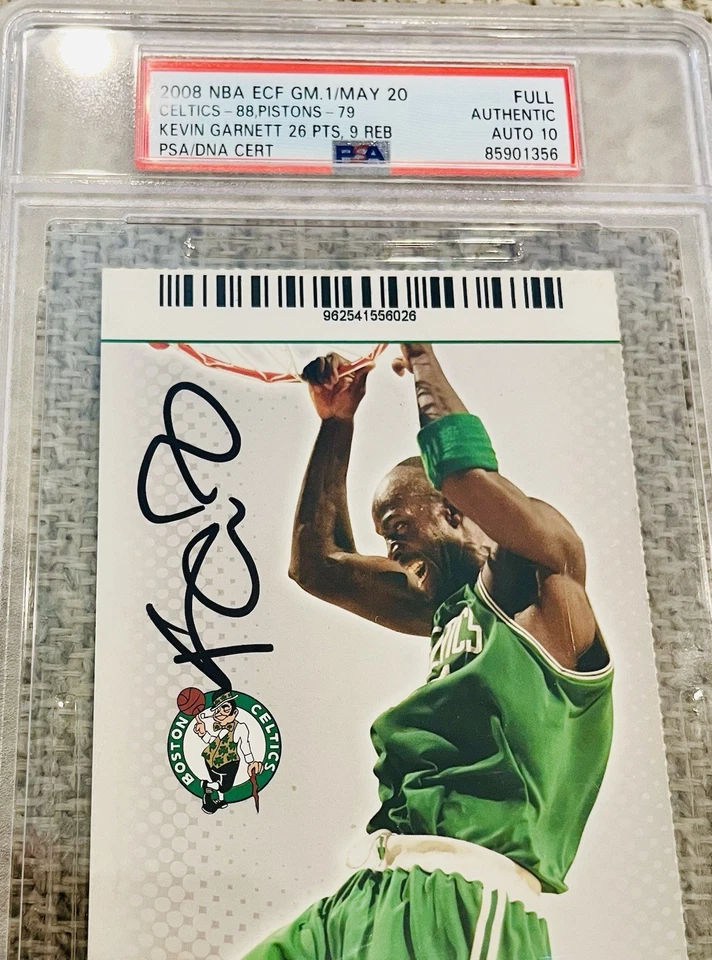 Kevin Garnett 2008 NBA Playoff Ticket Gem Autograph PSA/DNA 10 Rare Pop 1 - Image 2 of 4