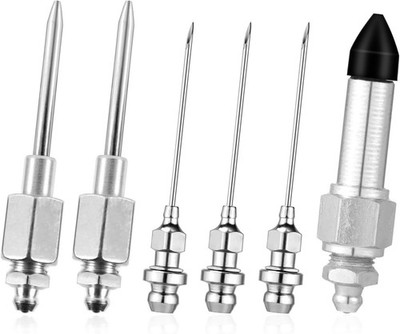 6PCS Grease Gun Attachment Set with Needle Tips & Rubber Adapter