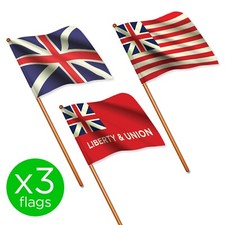 3 X FLAGS British Trio American War of Independence 1:32 Scale Britains Style