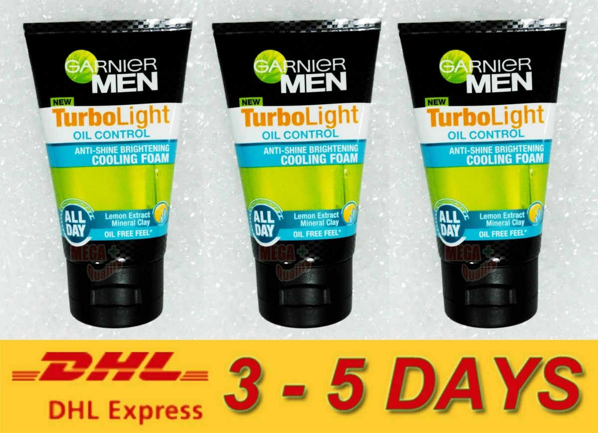 3x100g GARNIER Men Turbo Light Oil Control Cooling Foam Oil