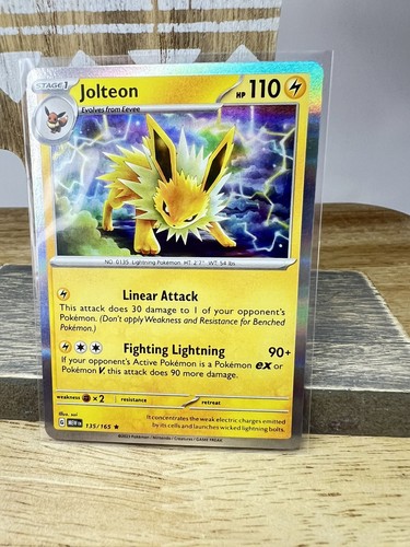Jolteon 135/165 Rare Scarlet & Violet 151 Eng Pokemon TCG Holo NM - Picture 3 of 6