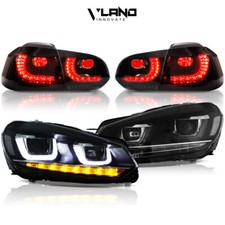 Vland Led Headlights Smoked Tail Lights Wsequentail For 2010-2014 Golf Mk6 Vland Led Headlights Smoked Tail Lights Wsequentail For 2010-2014 Golf Mk6