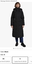Mackage~kelsie Long Twill Down Coat No Fur Hood~rrp£1350~bnwt~medium