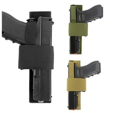 Universal Adjustable Pistol Holster With Hook Loop Botton Snap Closure for Guns