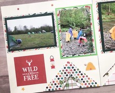 Camping Scrapbook Pages, Premade Outdoors Scrapbook Layout, Camping Pages