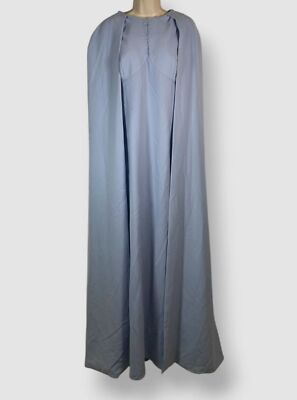 Rickie Freeman For Teri Jon Women's Blue Cape-Sleeve Crepe Gown Dress Size 8