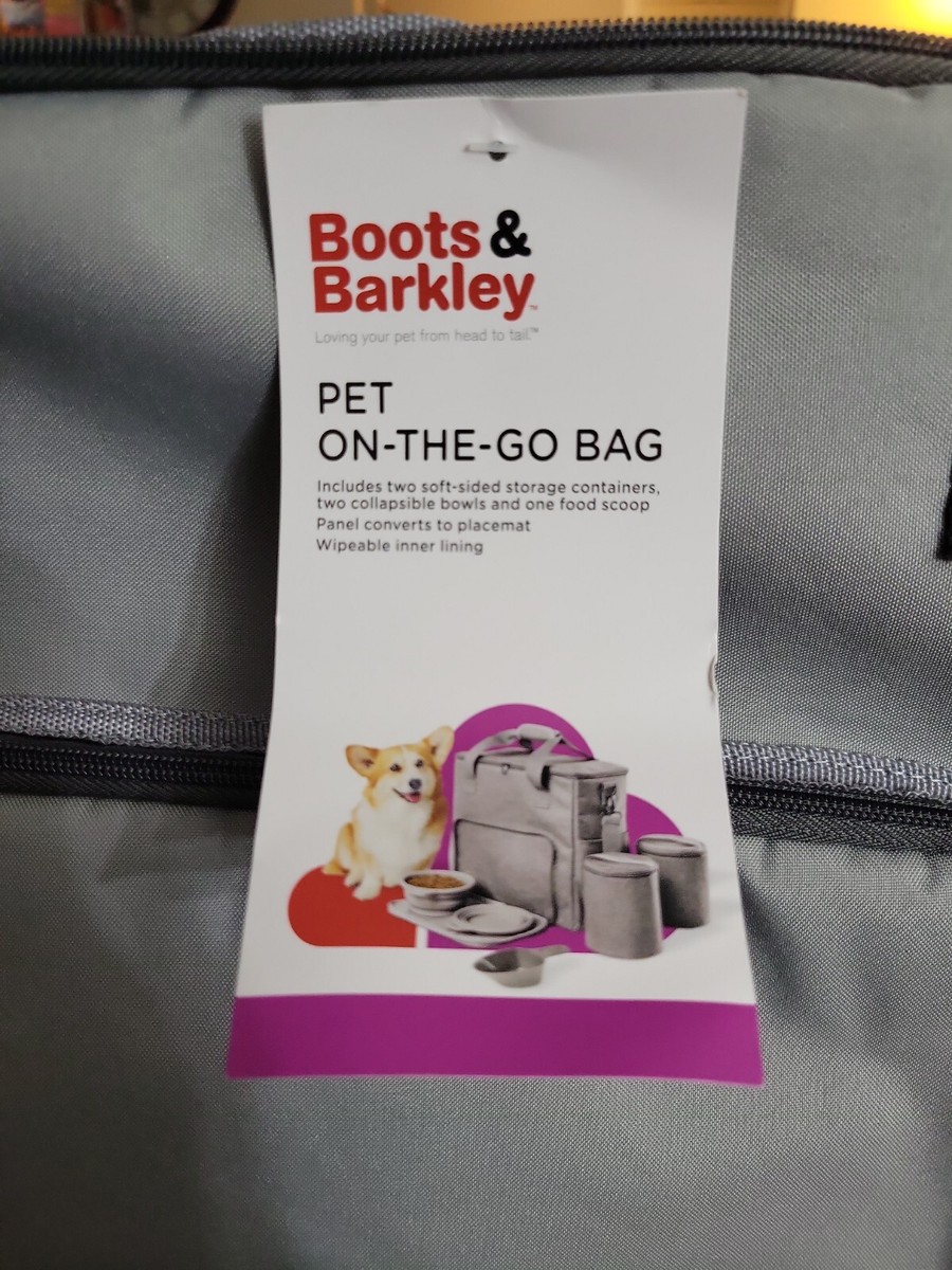 Boots And Barkley Pet On The Go Bag new with tags, bowls, scoop