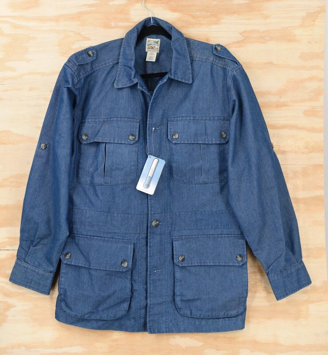 Travelsmith Denim Coolmax Utility Jacket Chore Coat NWT!! Mens Large