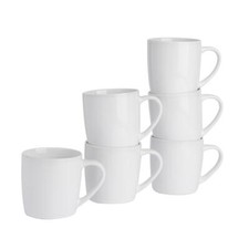 6x Coloured Tea Coffee Mug Contemporary Ceramic Stoneware Drinks Mugs - 350ml