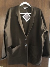 Sandwich Large Brown Blazer Cotton Blend Nwt Minimalist Lagenlook 