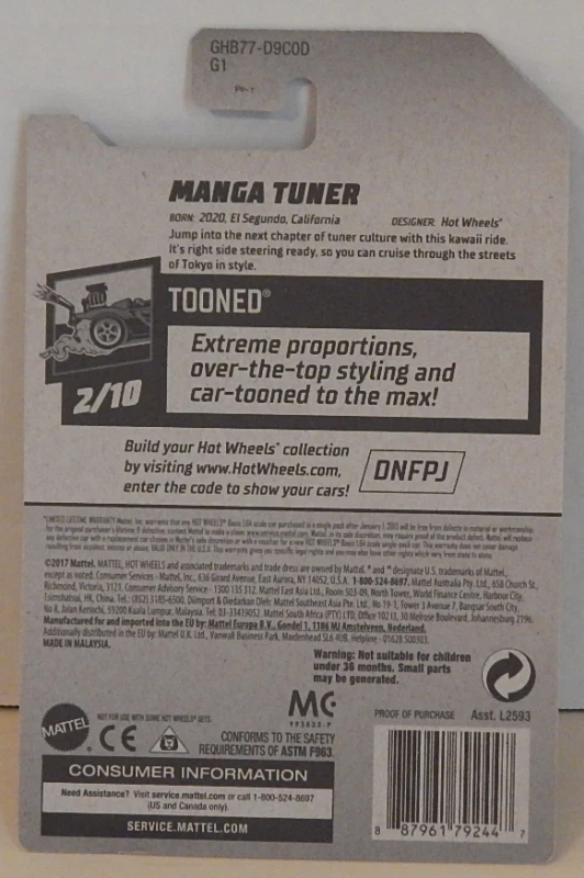 Manga Tuner Kawaii Car Cruiser Hot Wheels Tooned Series 2020-082 Foto 4 de 4