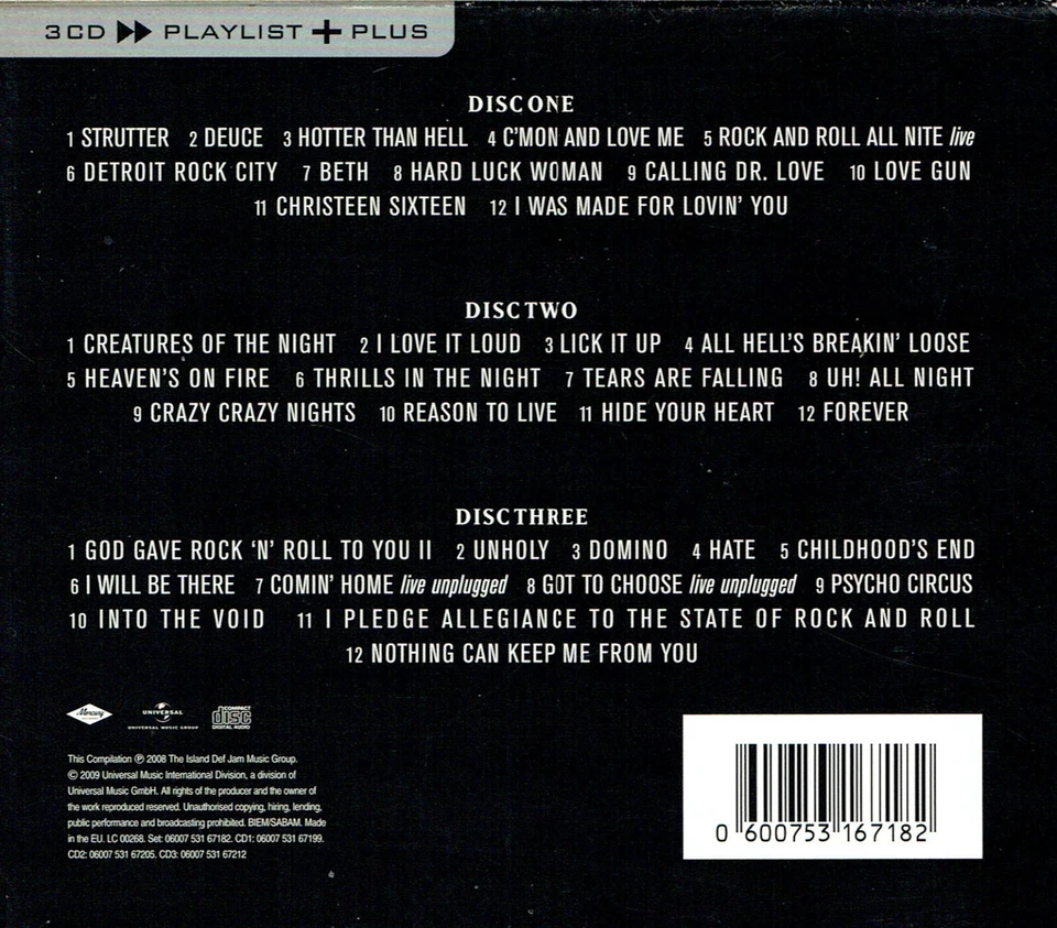 (3CDs) KISS - Playlist Plus - I Was Made For Loving You, Detroit Rock City - Bild 2 von 3