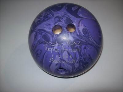 Vintage Brunswick Triple Crown Bowling Ball, PURPLE SWIRL, 11 lbs 10 oz
