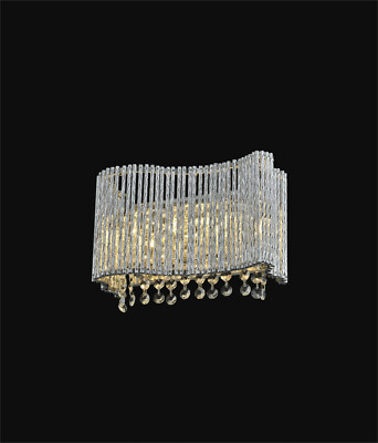 4 Light Wall Sconce, W:10'' x H:6'' x E:5'' Finish: Chrome / With Clear Crystal.