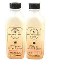 2 BATH  BODY WORKS BODY MASSAGE OIL AROMATHERAPY STEEPED INVIGORATION 4 0Z NEW