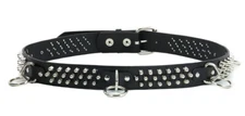 Cone Studded Bondage Belt Real Leather Punk Death Thrash Metal Goth Rave 