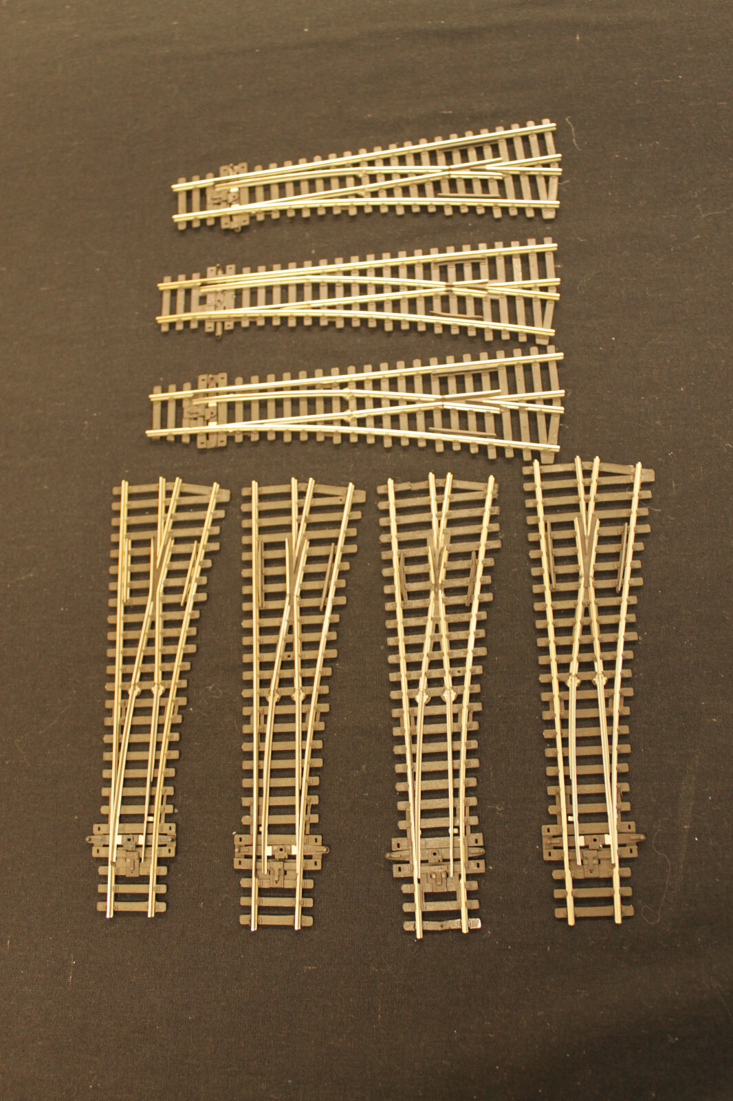 JOB LOT OF SEVEN LH NEW PECO STREAMLINE 00 GAUGE MODEL RAILWAY TURNOUTS