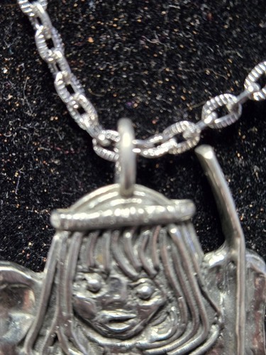 Pewter Handcrafted Vintage pendant Signed " Marcie". Handcrafted. Fishing. - Picture 4 of 9