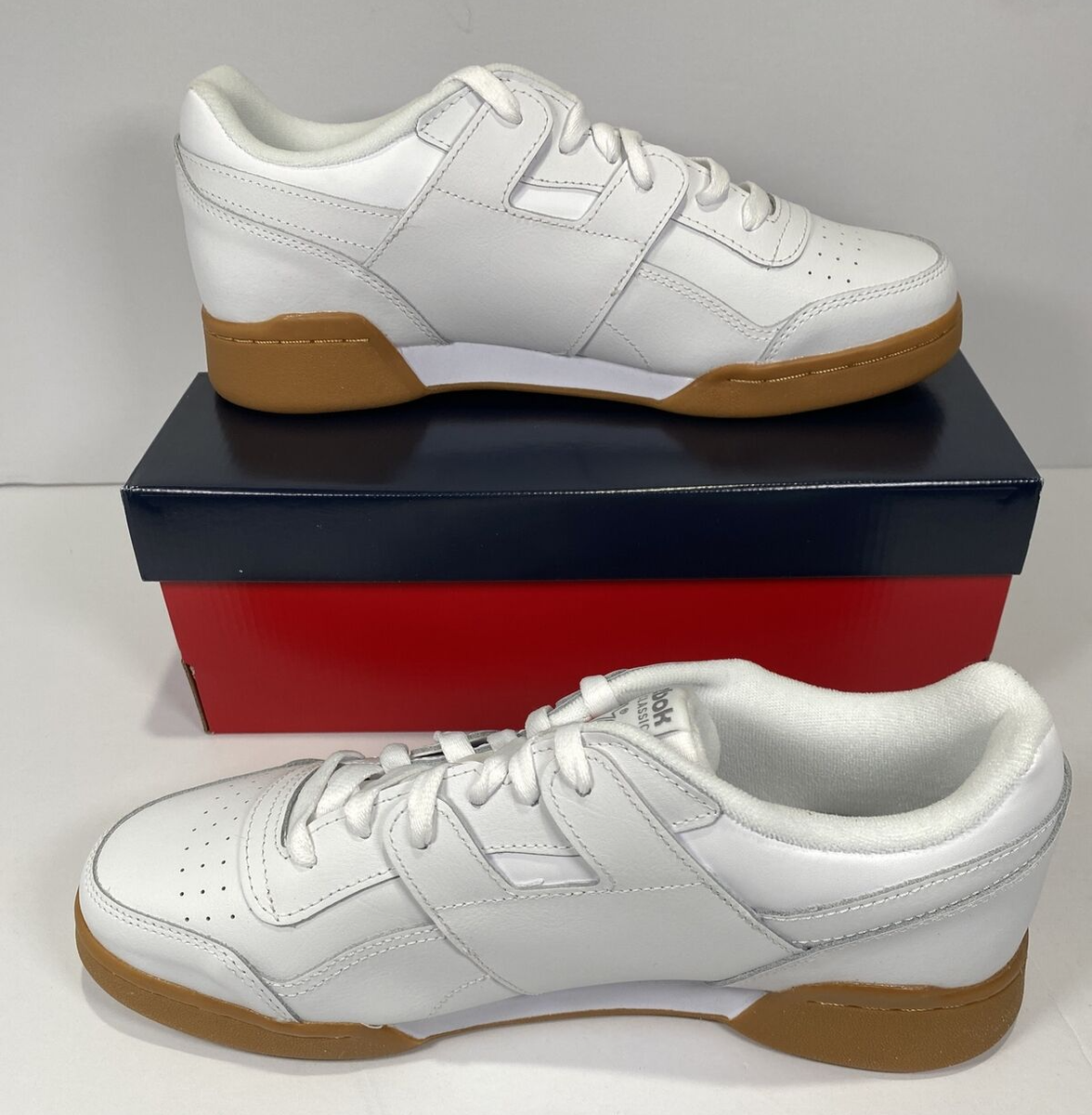 Men\'s REEBOOK Workout Plus CN2126 Training Shoes Reebok Classic Workout Plus Training White Shoes CN2126 Mens  main image 4