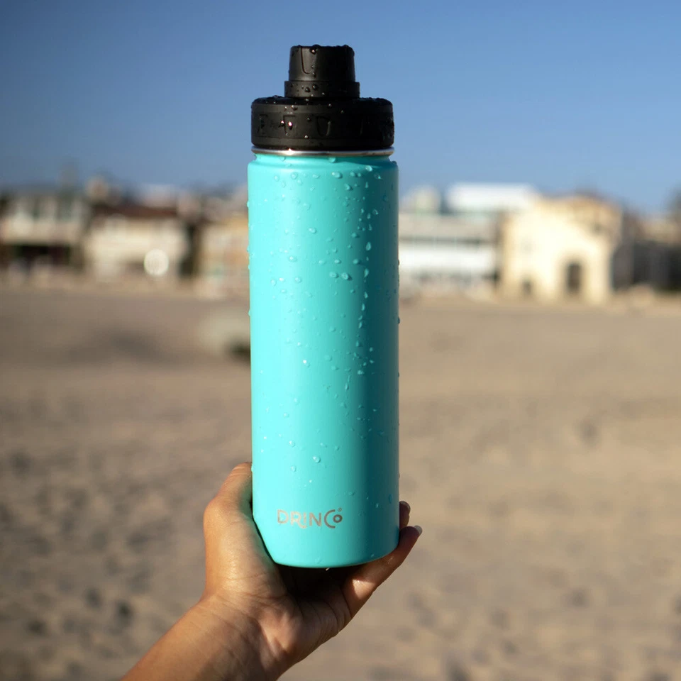 Botella de agua de acero inoxidable aislada al vacío tapa deportiva frasco metal hidráulico 22 oz  Foto 4 de 4