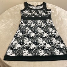 Loft Womens Gray Floral Round Neck Sleeveless Fit & Flare Dress Size M