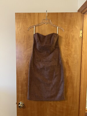 anthropologie brown strapless dress Nadiane Bodycon Gold Detail Maxi Dress