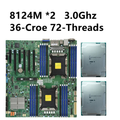 Intel Xeon Platinum 8124M 3.0Ghz 18 Croe *2 + Supermicro X11DPI-N-CT Motherboard