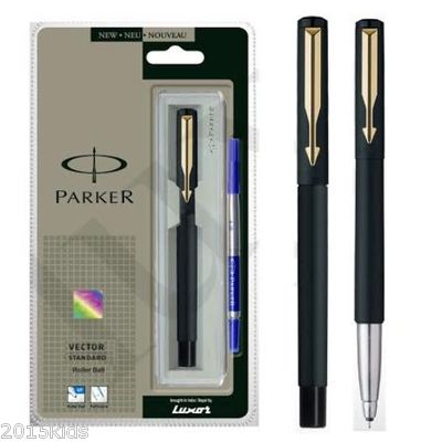 Parker Vector Standard GT Gold Trim Rollerball Pen - Black Body USA Seller