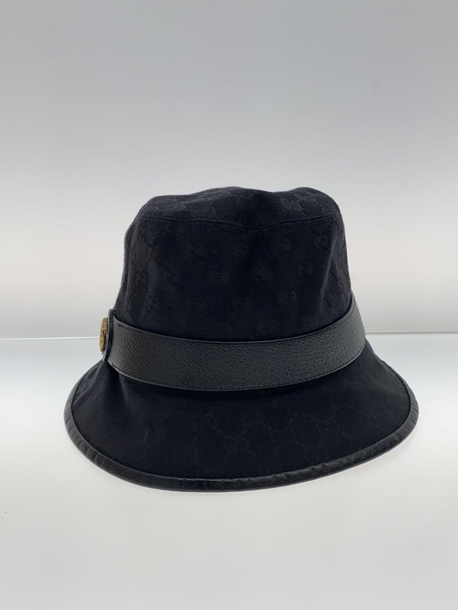GUCCI Hat Bucket L Polyester Black Total Pattern Mens 576587
