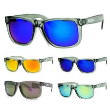 Kush Premium Translucent Slate Frame Colored Mirror Lens Rectangular Sunglasses