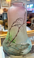 Early 20th Century Daum Nancy Style Painted Glass Vessel