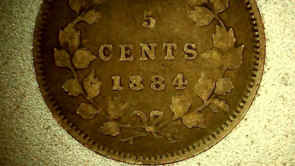 1884 Canada 5 Cents, Near 4, Blunt, Fine - Scratches - Image 4 of 4