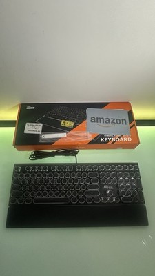 Royal Kludge RK S108 Mechanical Keyboard Wired RGB Blue Switch Typewriter, Black