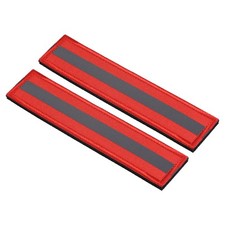 2pcs 1x6" Reflective Patch Hook and Loop Fastener Night Safety Appliques, Red