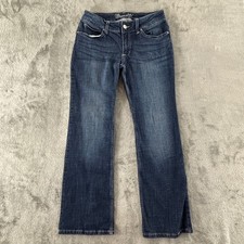 Wrangler Mid-Rise Bootcut Jeans Womens 7 Dark Wash Stretch Denim 29" Inseam