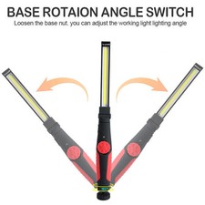 SuperBright Rechargeable COB LED Work Light Lamp Flashlight Magnetic Inspect Red