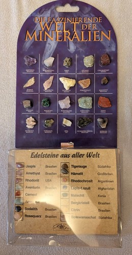 Edelsteine Mineralien Sammlung – 36 Stück Aus Aller Welt mit Box