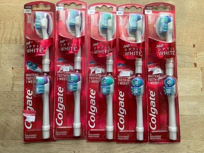 Colgate 360 Optic White Platinum 2 Replacement Soft Brush Heads  Lot Of 5 
