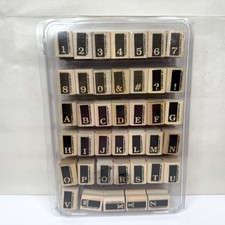 Stampin' Up Alphabet  Numbers Stamp Set Wood Rubber Letters Punctuations
