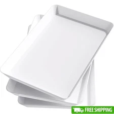 Large Capacity Serving Trays Set of 3 Sturdy Plastic Parties Events Picnics New