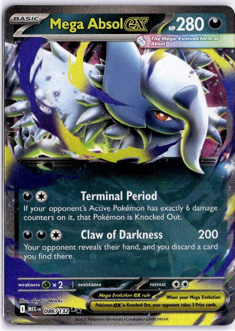 Pokemon Mega Absol ex 086/132 Me01: Mega Evolution Holo NM