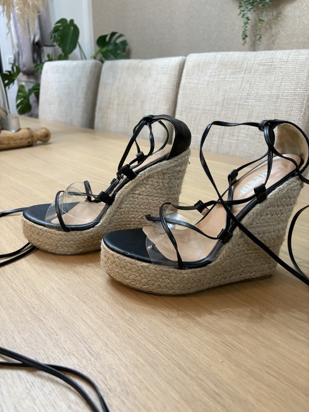 Black Wedges Size 6-image