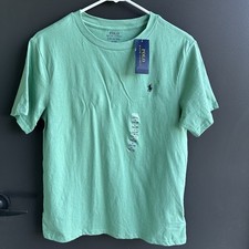 Boy s POLO RALPH LAUREN Green Short Sleeved T-Shirt. Size L 14-16 Crew Neck