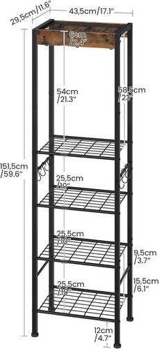 5-Tier Pot Rack Floorstanding Pots & Pans Organizer Kitchen Bakers Rack Kitchen - Picture 2 of 9