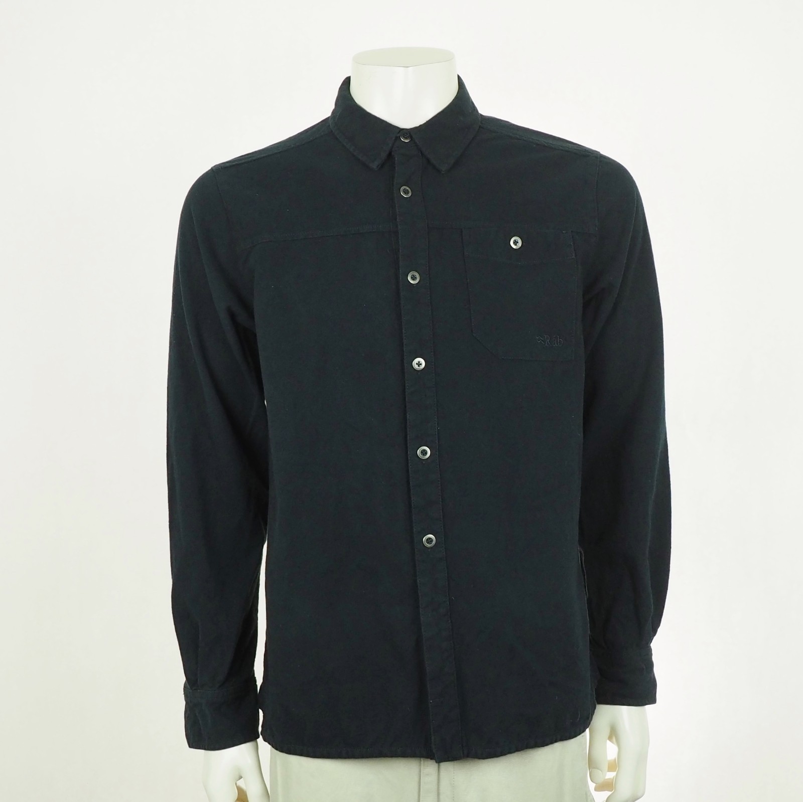Rab Boundary Flannel Button Down Shirt Mens Large Black Brus